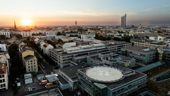 Luftaufnahme des Universitätsklinikums Leipzig
